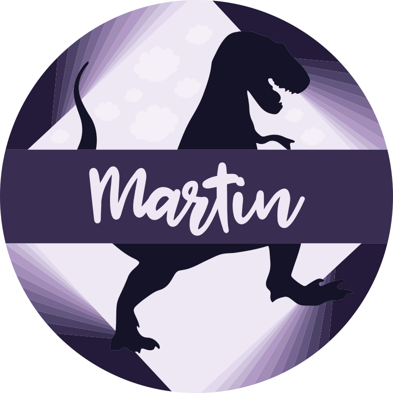 어린 이용 비닐 카펫 이름이 있는 벨로시랩터 - TenStickers