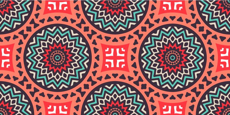 만다라 비닐 카펫 기하학적 메달리온 패턴 - TenStickers