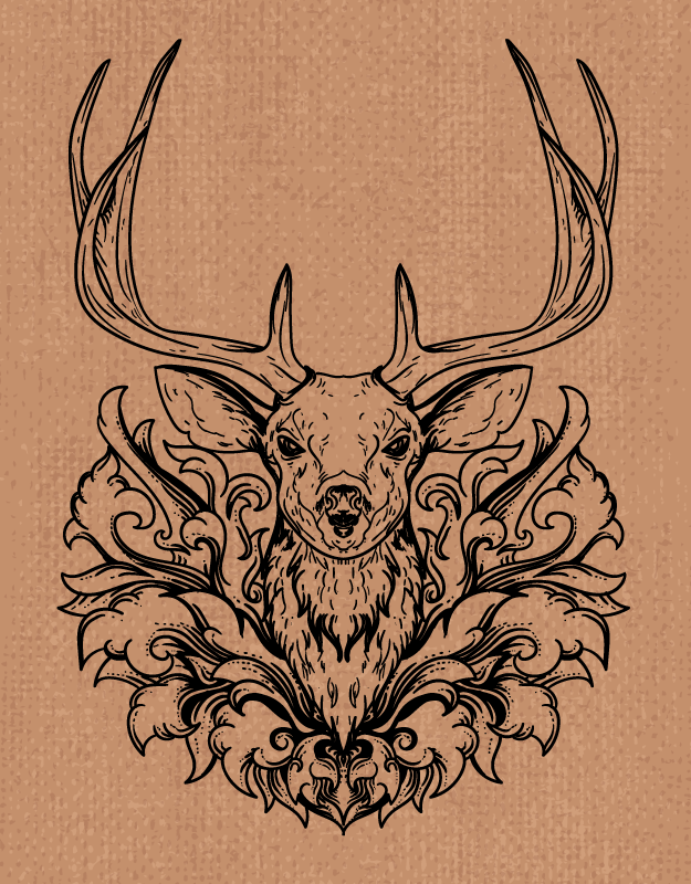 비닐 카펫 동물 스타일리시 사슴 디자인 - TenStickers