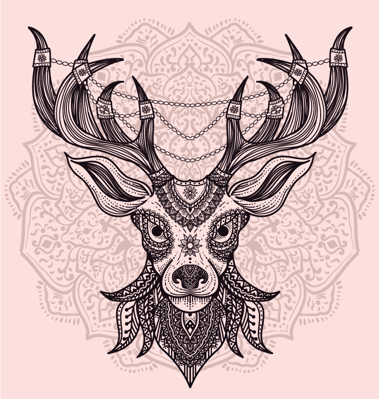 무늬 사슴 동물 깔개 - TenStickers