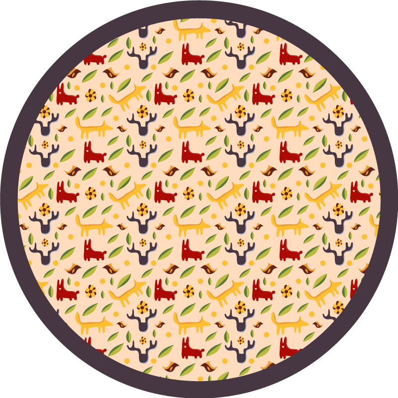 어린 이용 비닐 카펫 다채로운 숲 속 동물들 - TenStickers