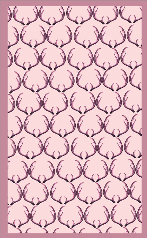 핑크 사슴 뿔 비닐 러그 - TenStickers