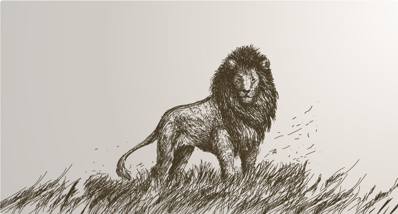 비닐 카펫 동물 장엄한 사자 반영 - TenStickers