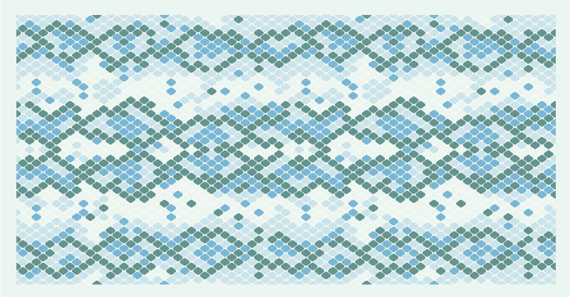 모자이크 효과 비닐 카펫 파란 타일 디자인 - TenStickers