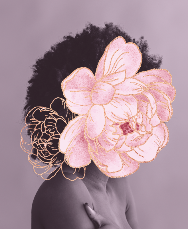 거실용 비닐 깔개 우아한 식물 실루엣 - TenStickers