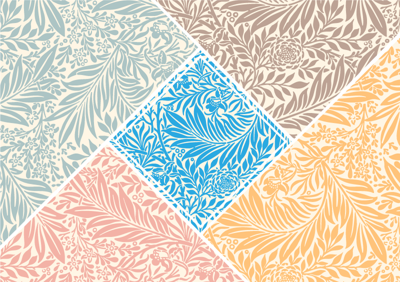 비닐 주방 카펫 꽃 패치워크 디자인 - TenStickers