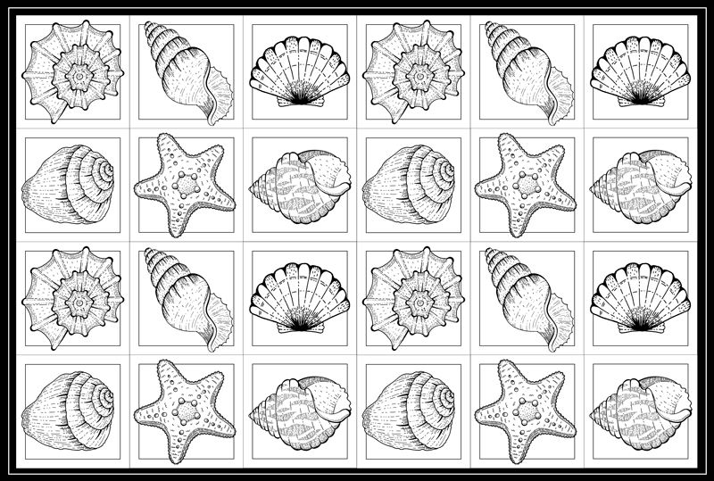 해양 생물과 조개 동물 러그 - TenStickers