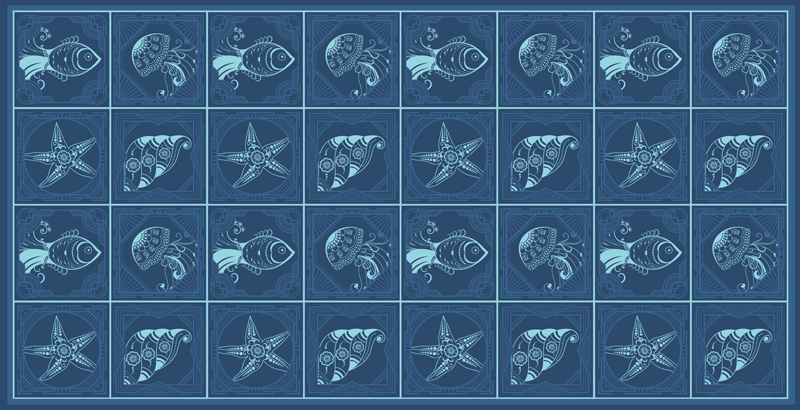 욕실용 비닐 카펫 해양 생물 디자인 - TenStickers