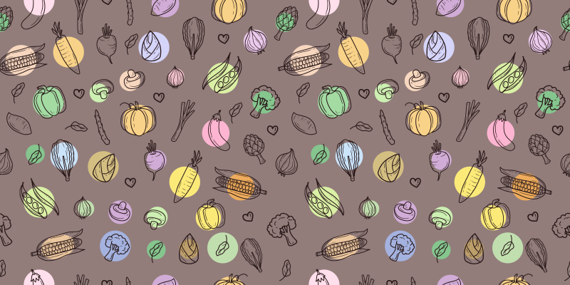 비닐 주방 카펫 다채로운 채소 패턴 - TenStickers