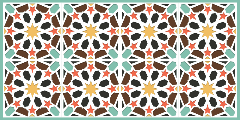 비닐 카펫 타일 효과 화려한 별무늬 타일 - TenStickers