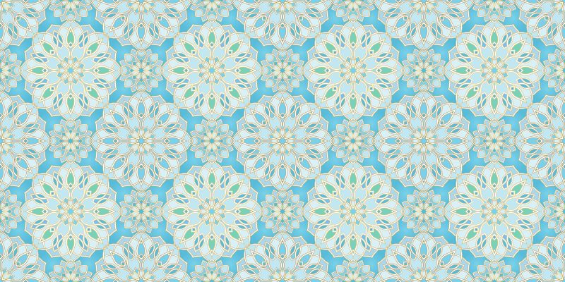 만다라 비닐 카펫 파란 복잡한 요소 - TenStickers