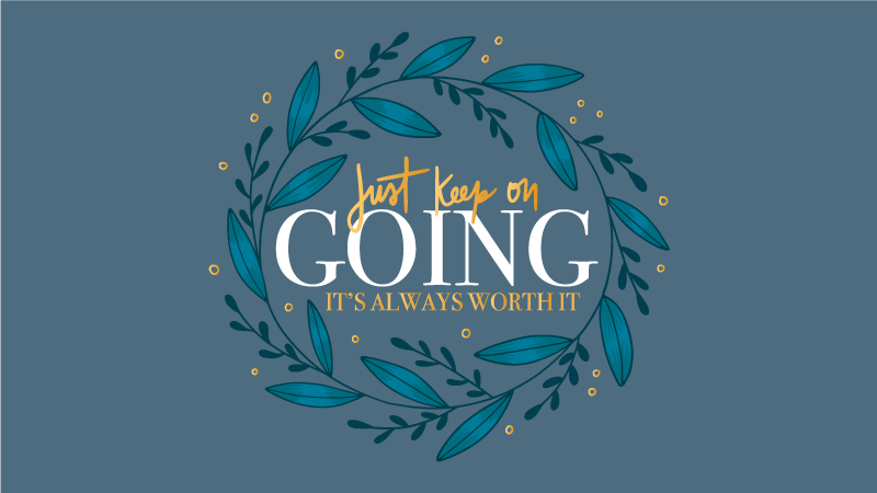 문구와 함께 비닐 양탄자 계속 나아가세요 - TenStickers