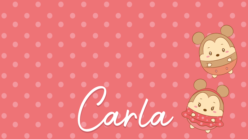 어린 이용 비닐 카펫 이름이 있는 아기 쥐 - TenStickers