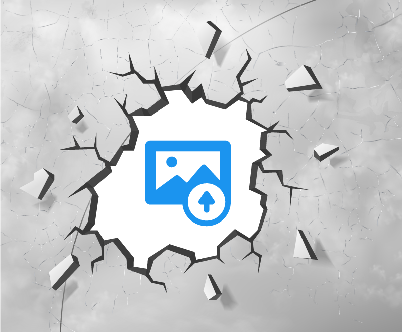 사진 비닐 깔개와 회색 깨진 콘크리트 - TenStickers