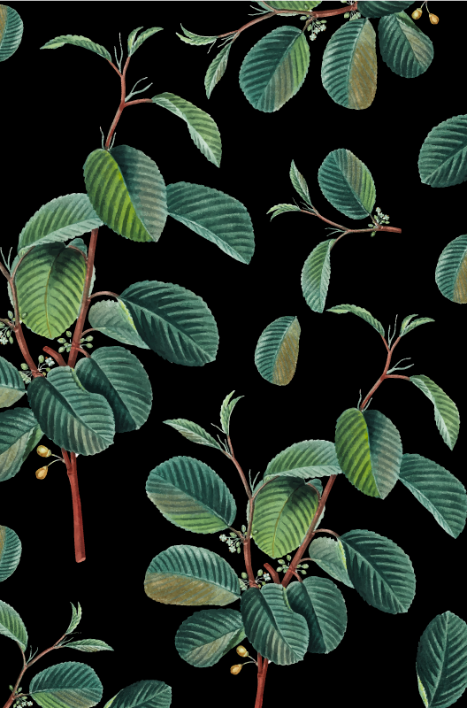 거실용 비닐 깔개 화려한 잎사귀 무늬 - TenStickers