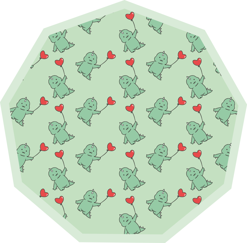 어린 이용 비닐 카펫 사랑의 마음을 가진 초록 드래곤 - TenStickers