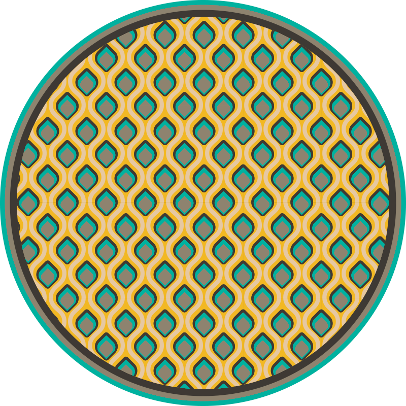 비닐 주방 카펫 모던 미드 센추리 패턴 - TenStickers