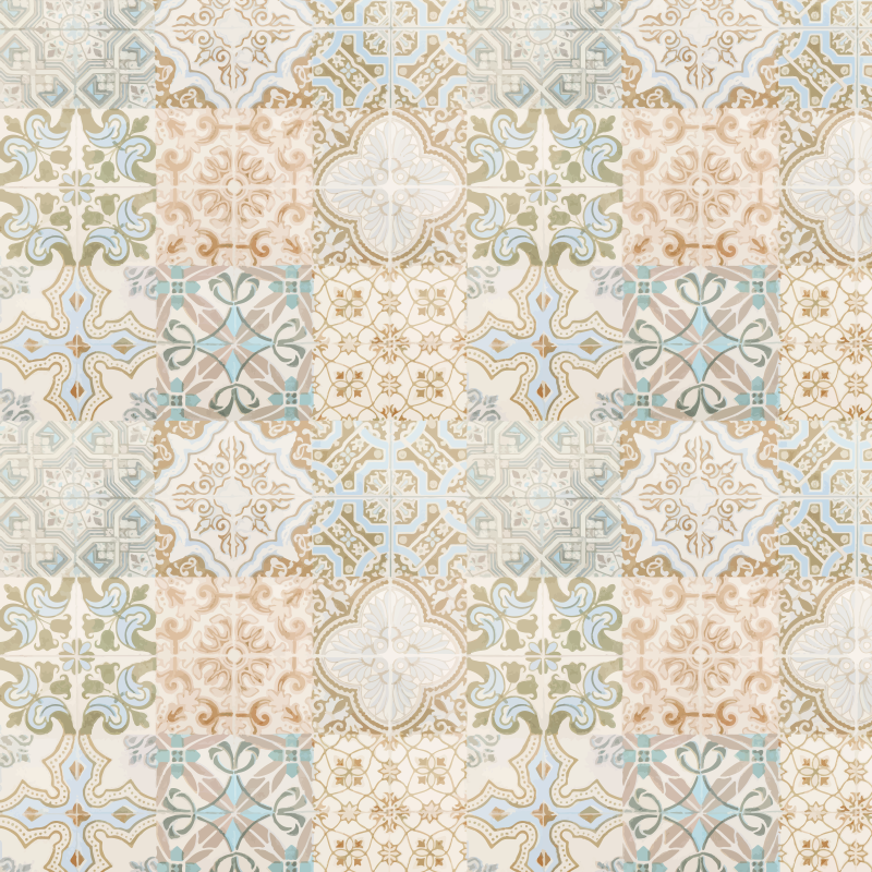 오래된 유물 스페인 스타일 타일 카펫 - TenStickers