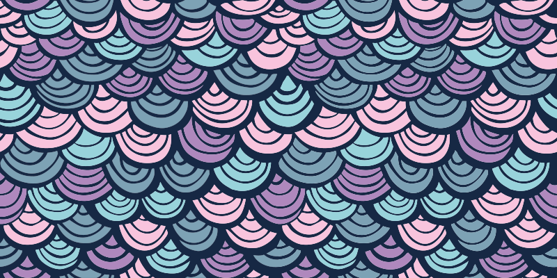 기하학적 효과 비닐 카펫 보라색과 파란색 물결 무늬 - TenStickers