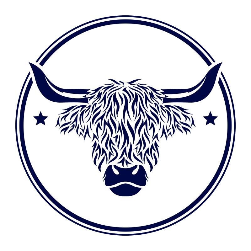 비닐 카펫 동물 하이랜드 소 엠블럼 - TenStickers