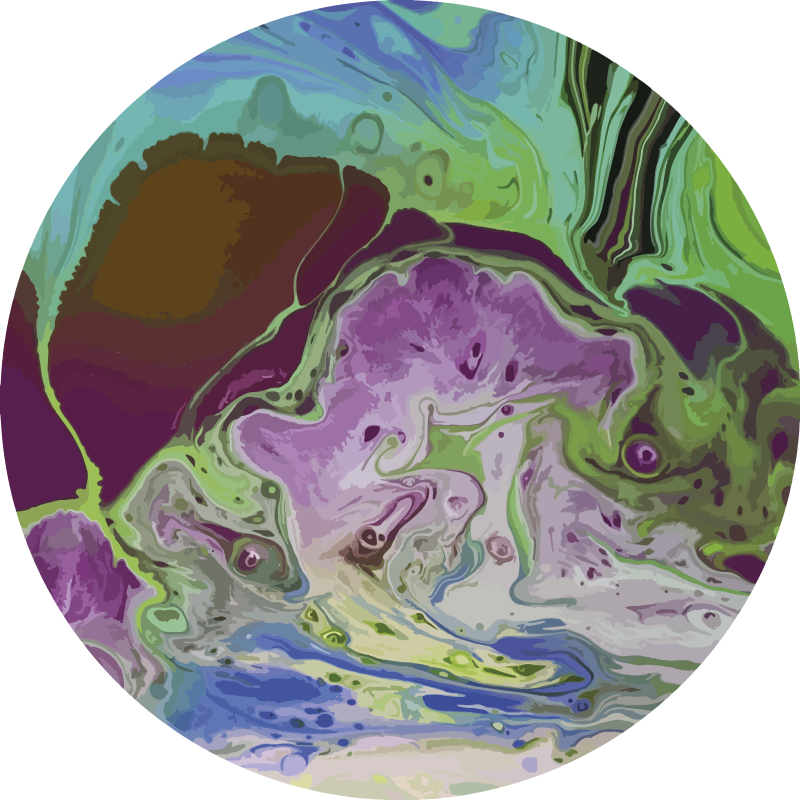 비닐 카펫 정리 소용돌이 색상 패턴 - TenStickers