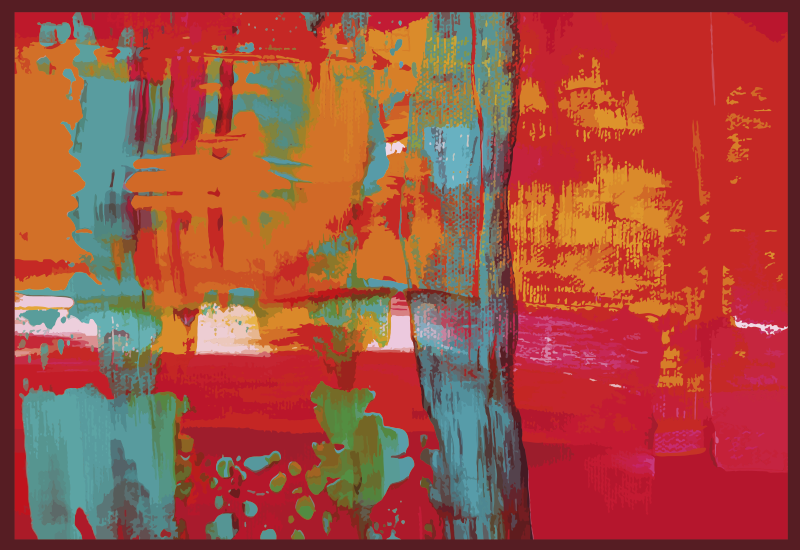 추상 멀티 컬러 지역 양탄자 현대 양탄자 - TenStickers