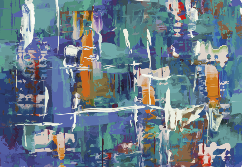 비닐 카펫 기타 텍스처 다채로운 추상적 물감 얼룩 - TenStickers