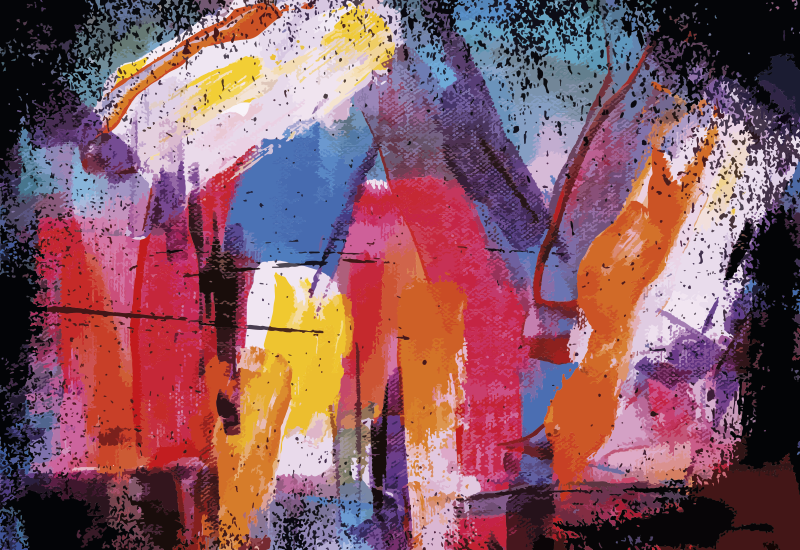 모던 효과 비닐 카펫 생동감 있는 추상 스플래시 - TenStickers