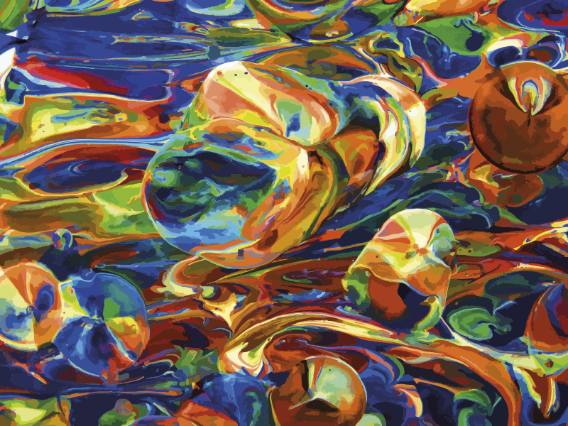 비닐 카펫 기타 텍스처 다채로운 소용돌이 효과 - TenStickers