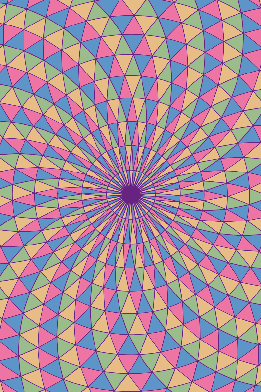 기하학적 효과 비닐 카펫 다채로운 삼각형 소용돌이 - TenStickers