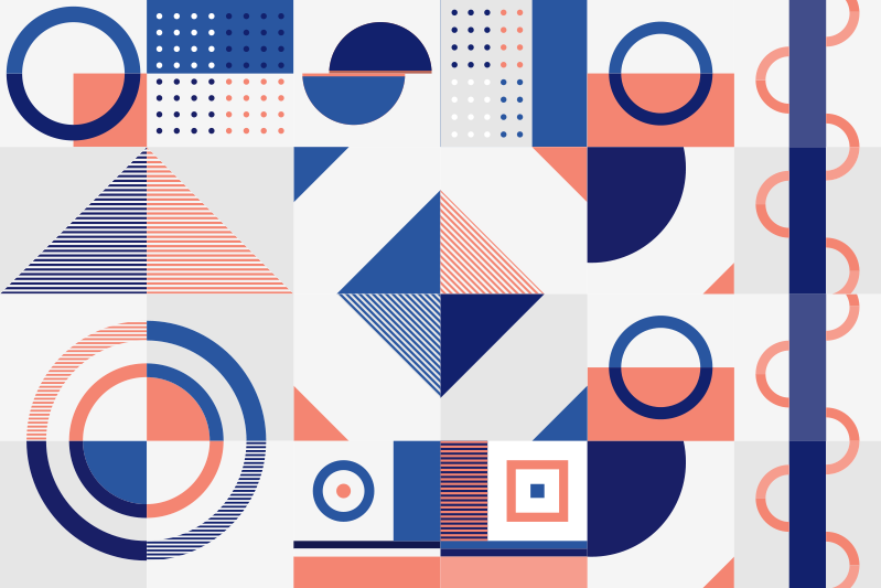 기하학적 효과 비닐 카펫 현대적 형태 - TenStickers