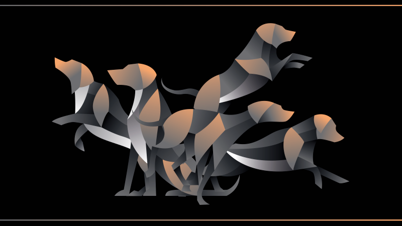 비닐 카펫 동물 스타일화된 개 모형 - TenStickers