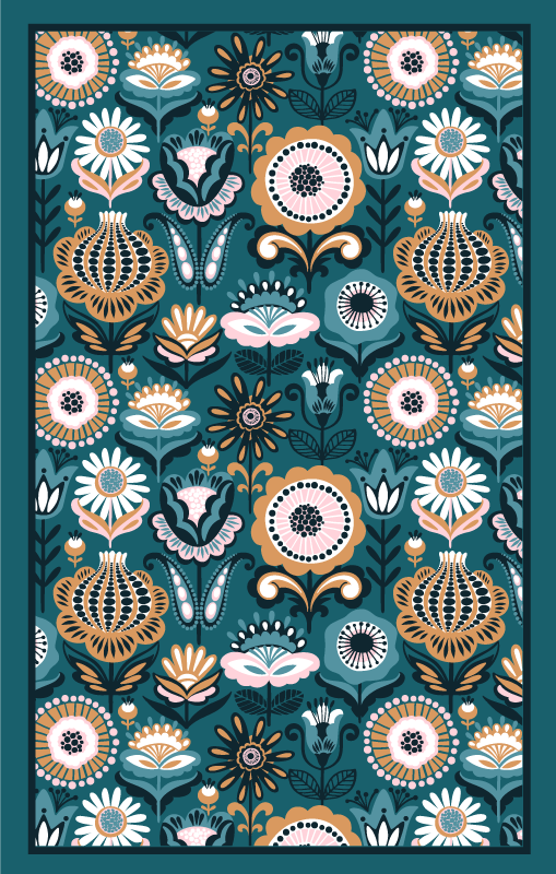 침실용 비닐 카펫 꽃잎 잎사귀 패턴 - TenStickers