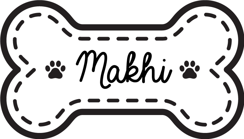 이름이있는 비닐 카펫 강아지 뼈 모양 - TenStickers