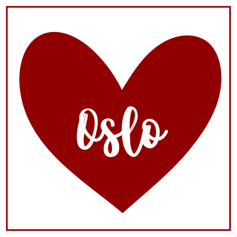 문구와 함께 비닐 양탄자 하트 오슬로 - TenStickers