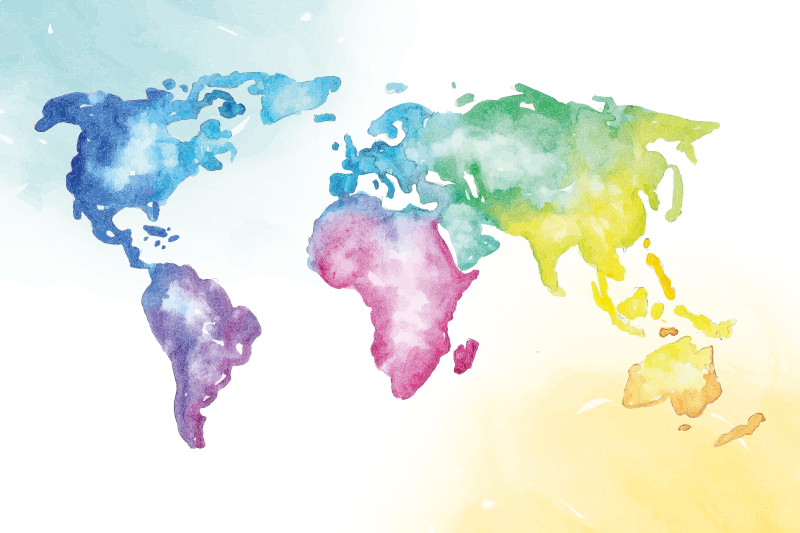 세계 지도 비닐 카펫 생동감 넘치는 세계 지도 - TenStickers