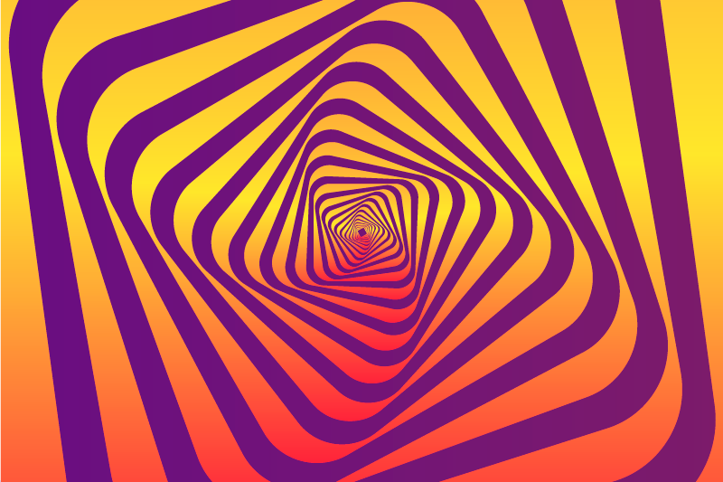 기하학적 효과 비닐 카펫 나선형 색상 패턴 - TenStickers