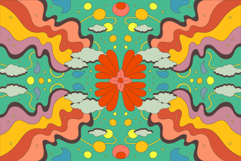 현대 미술 환각 비닐 러그 - TenStickers