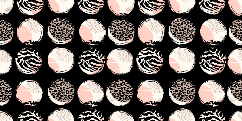 애니멀 프린트 비닐 카펫 대담한 원형 패턴 - TenStickers