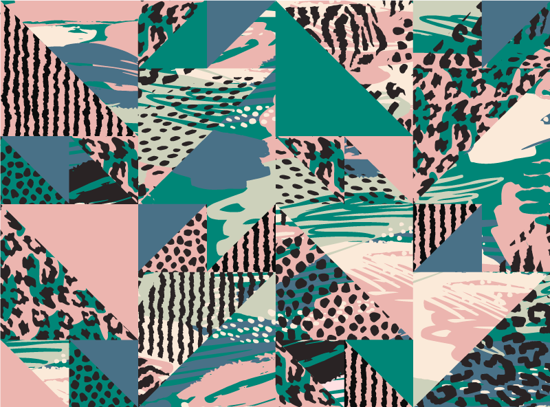 비닐 카펫 정리 기하학적 레이어 추상화 - TenStickers