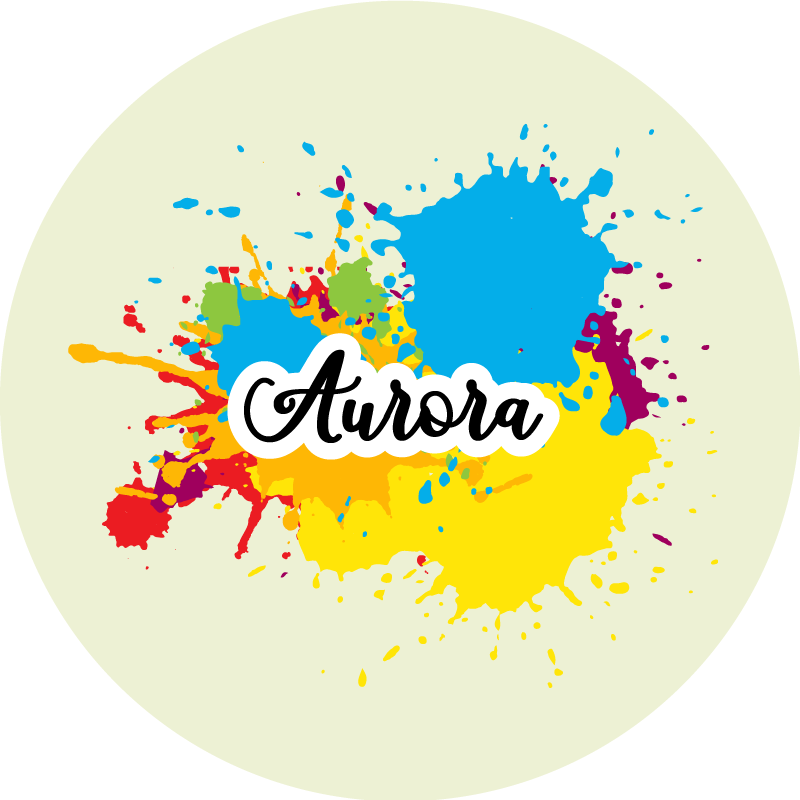 비닐 카펫 기타 텍스처 이름이 있는 스플래시 아트워크 - TenStickers