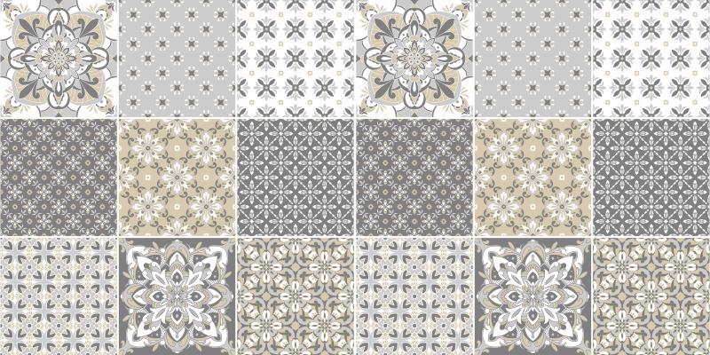 모로코 스타일 타일 효과 타일 카펫 - TenStickers