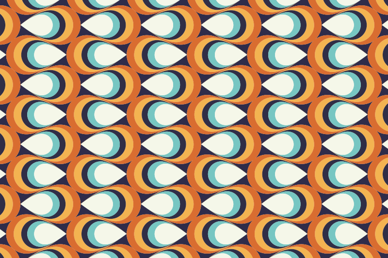 기하학적 효과 비닐 카펫 레트로 소용돌이 요소 - TenStickers