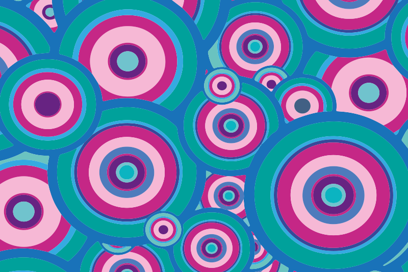 기하학적 효과 비닐 카펫 다채로운 원형 패턴 - TenStickers