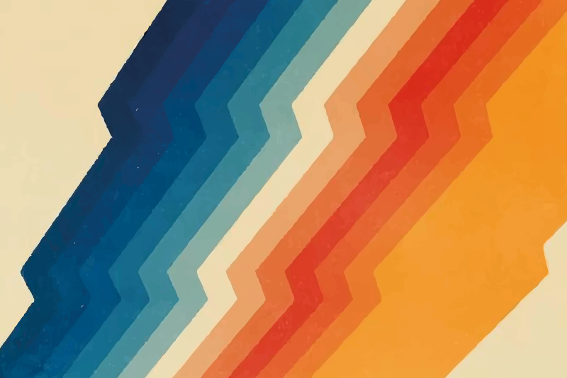 70 년대 번개 무늬 줄무늬 카펫 - TenStickers