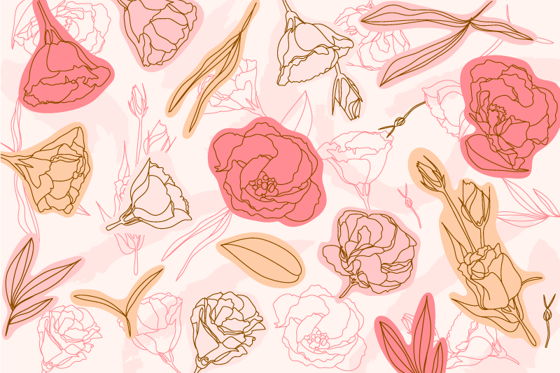 욕실용 비닐 카펫 세련된 식물 요소 - TenStickers