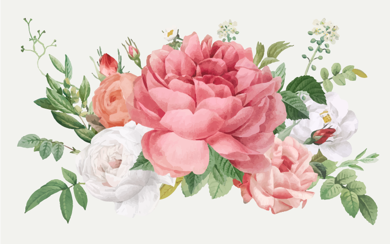 비닐 카펫 꽃과 식물 생동감 넘치는 꽃꽂이 - TenStickers