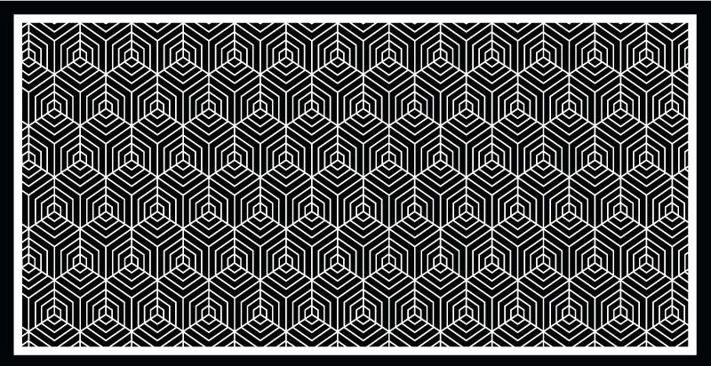 기하학적 효과 비닐 카펫 육각형 구성 - TenStickers