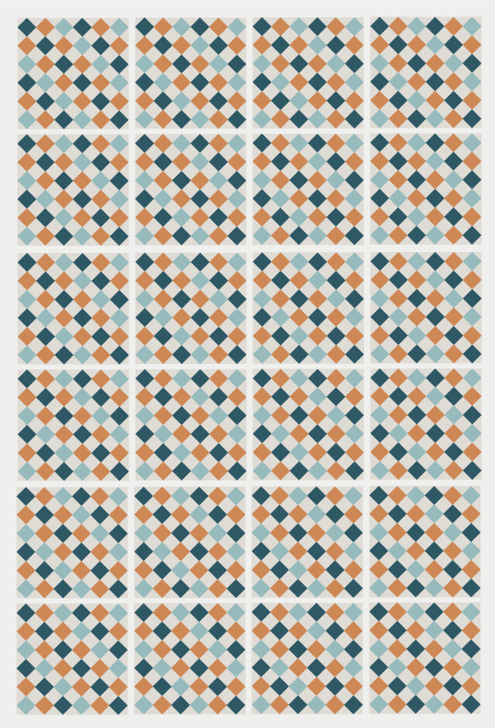 욕실용 비닐 카펫 추상 기하학 타일 - TenStickers