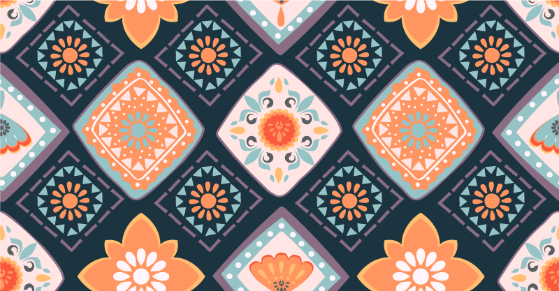 욕실용 비닐 카펫 생동감 넘치는 꽃무늬 디자인 - TenStickers